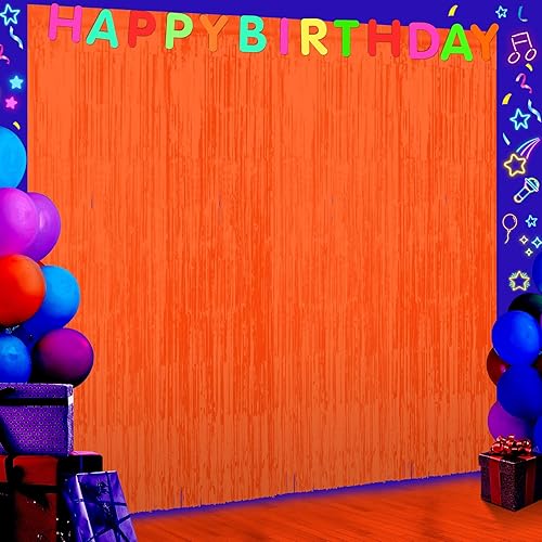 Vista 11 de Paquete de 4 cortinas de flecos de papel metálico a cuadros de coche de carreras de 3.3 pies x 6.6 pies, decoraciones de telón de fondo, serpentinas