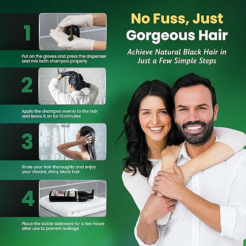 Miniatura 5 de Champú para cabello negro natural a base de hierbas Negro -,Negro (Natural Black)