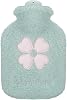 Hot Water Bottle, 500ml Small Hot Water Bag with Cover Warm Bag with Soft Premium Faux Fur Cover 2-in-1 Heating Bags for Cold & Warm Compress for Women Seniors Children Green