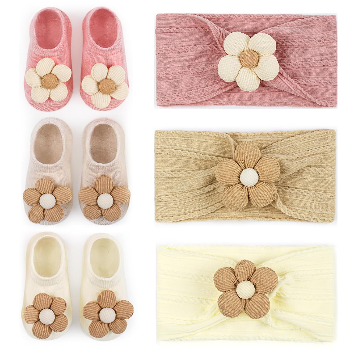 Baby Flower Headband and Socks Cute Headband and Socks Sets for Toddler Newborn Infant Girl