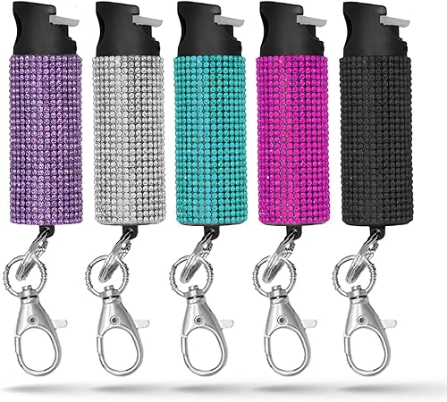 Guard Dog Security Bling-it-On - Bonito spray de pimienta para mujer, soporte para llaves de moda, rango de pulverización preciso de 16 pies