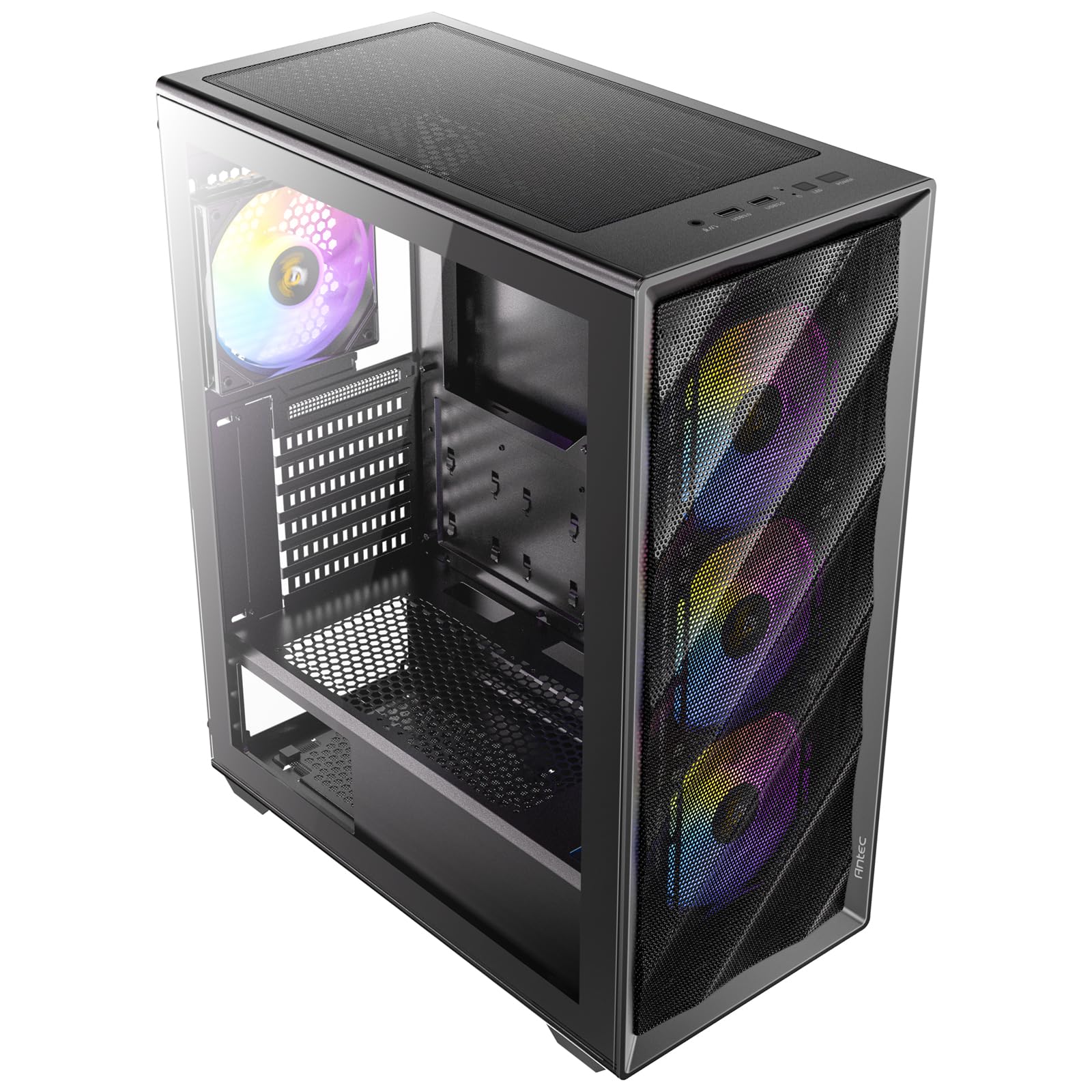 Amazon | Antec AX85 ARGB ATX対応ミドルタワーPCケース ARGBファン4個