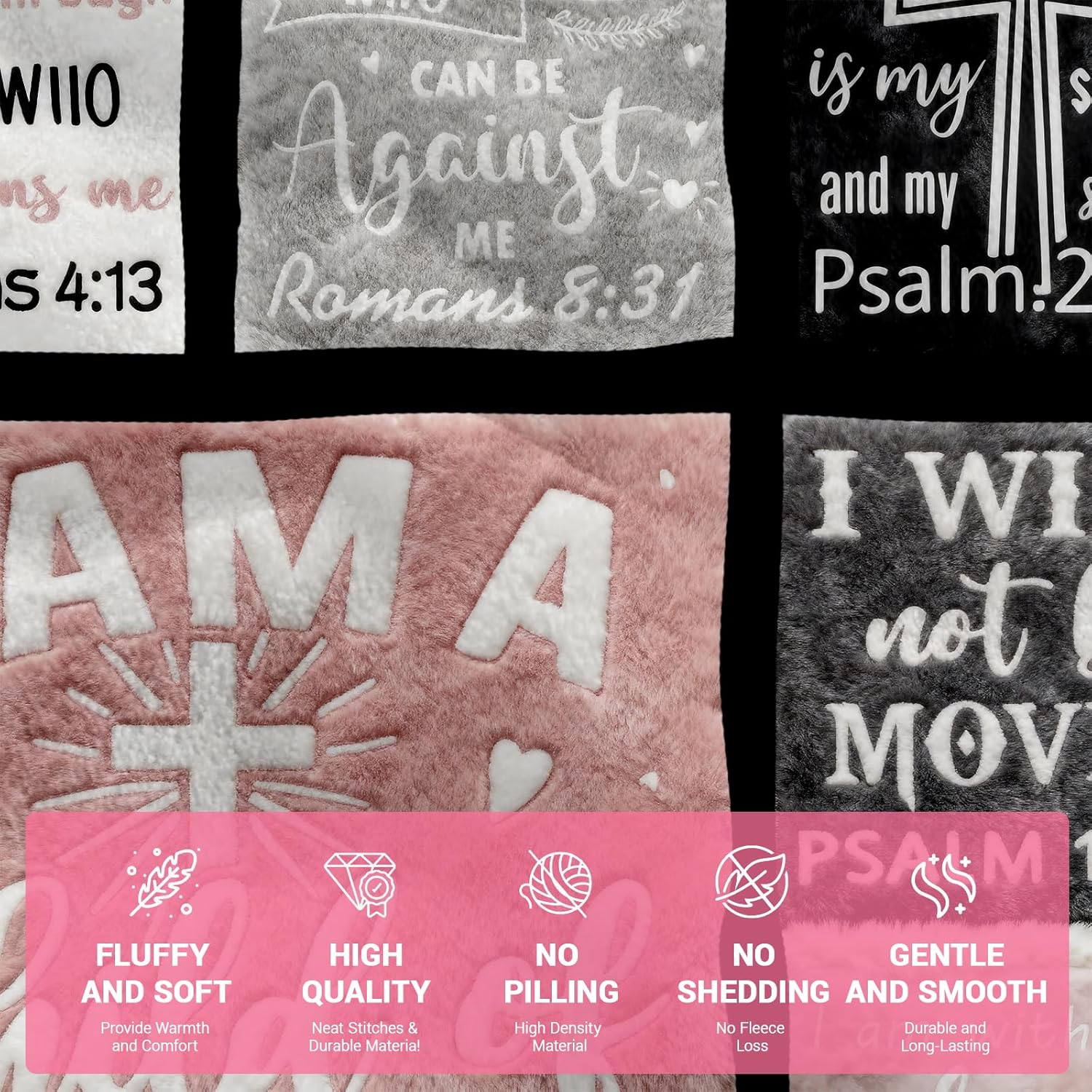 Christian Gifts for Women Faith, Baptism/Catholic/Inspirational/Religious/Spiritual/Birthday Gifts for Adults/Sister/Mother/Girls, Cozy Soft Throw Blankets for Women/Men 40"x 50" - Image 6