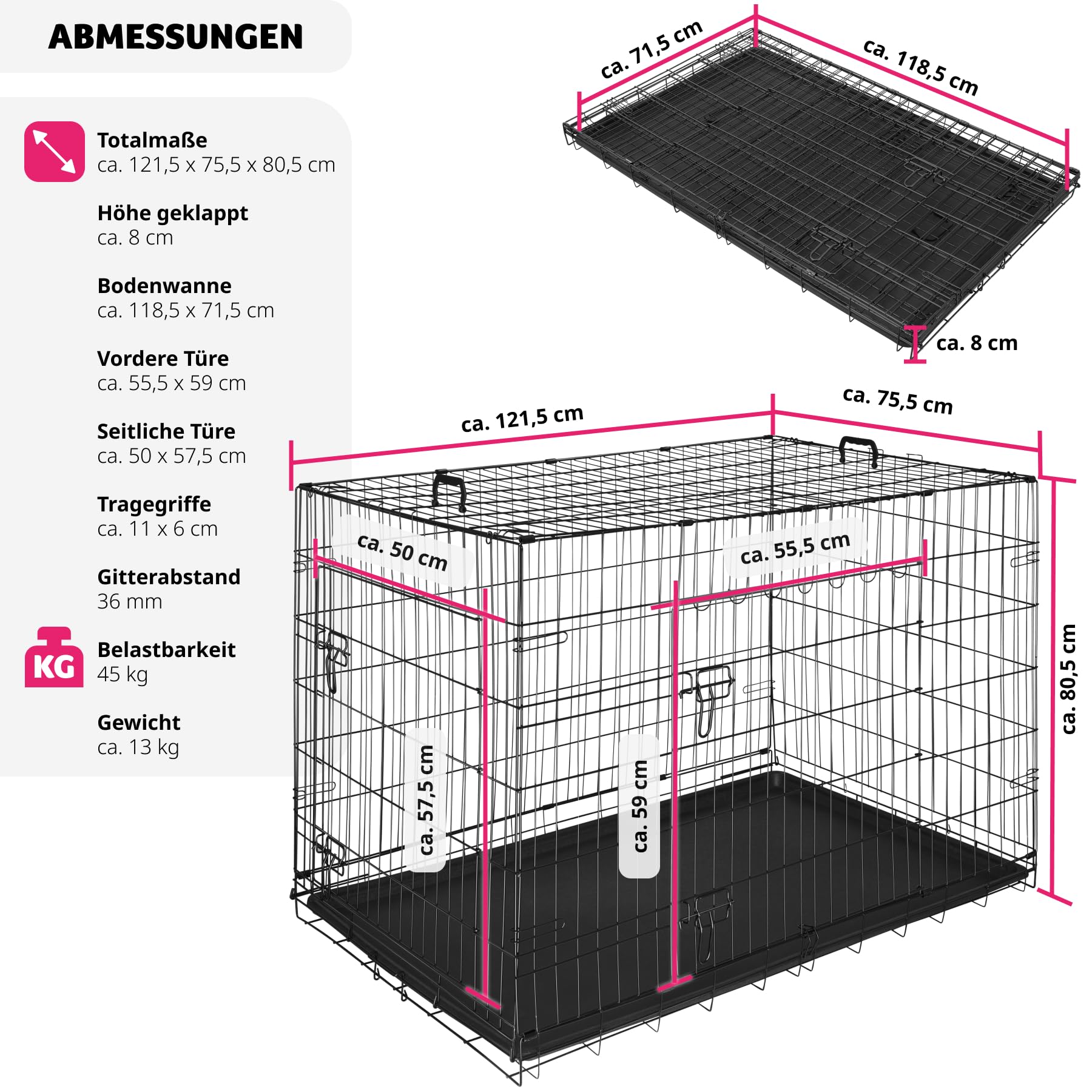 Großes Hundebett Mit Kunstfell – 76x51x9 Cm, Selbstwärmend, Rutschfest Für Mittelgroße Hunde & Katzen, Grau