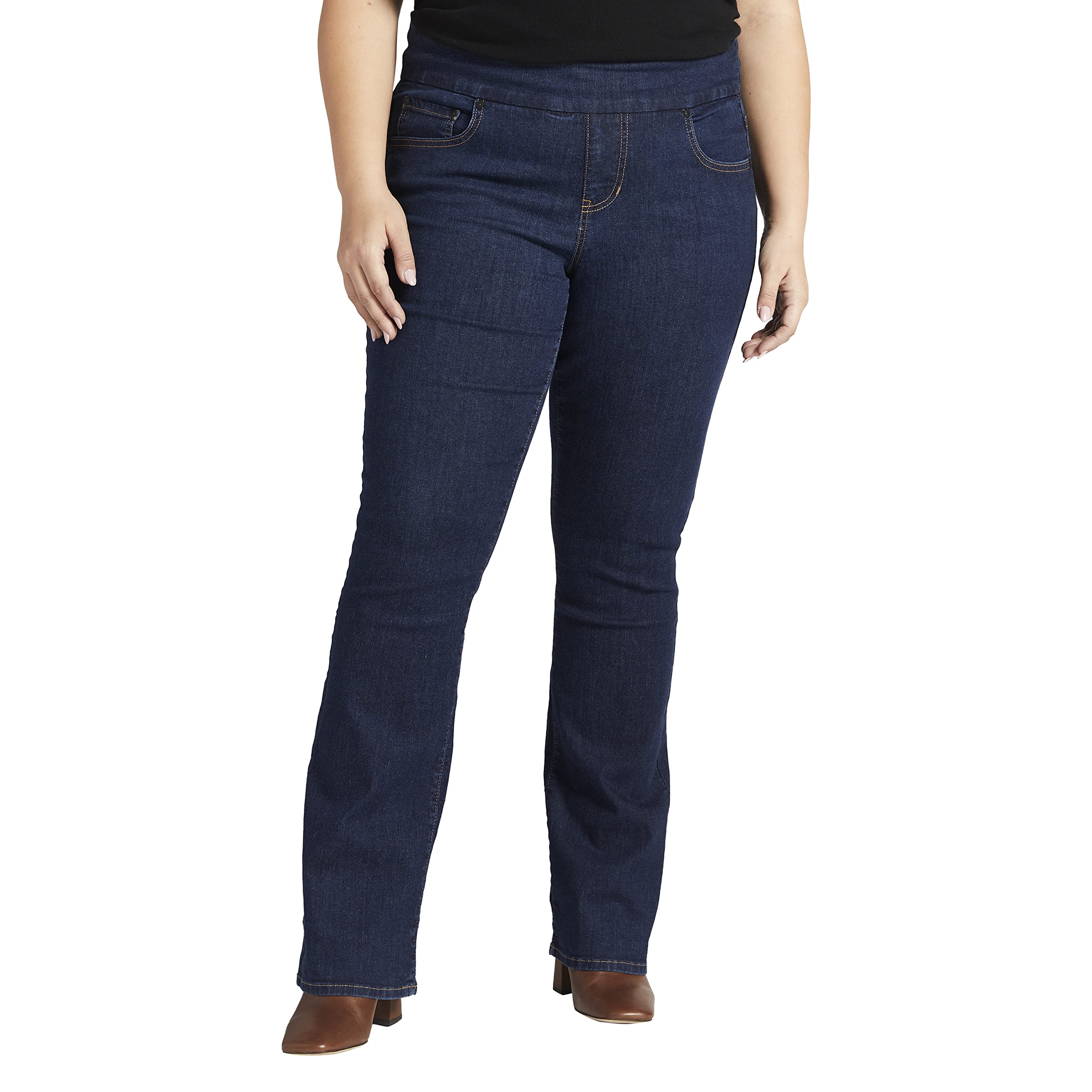 JAGWomen's Plus Size Paley Mid Rise Bootcut Pull-on Jeans