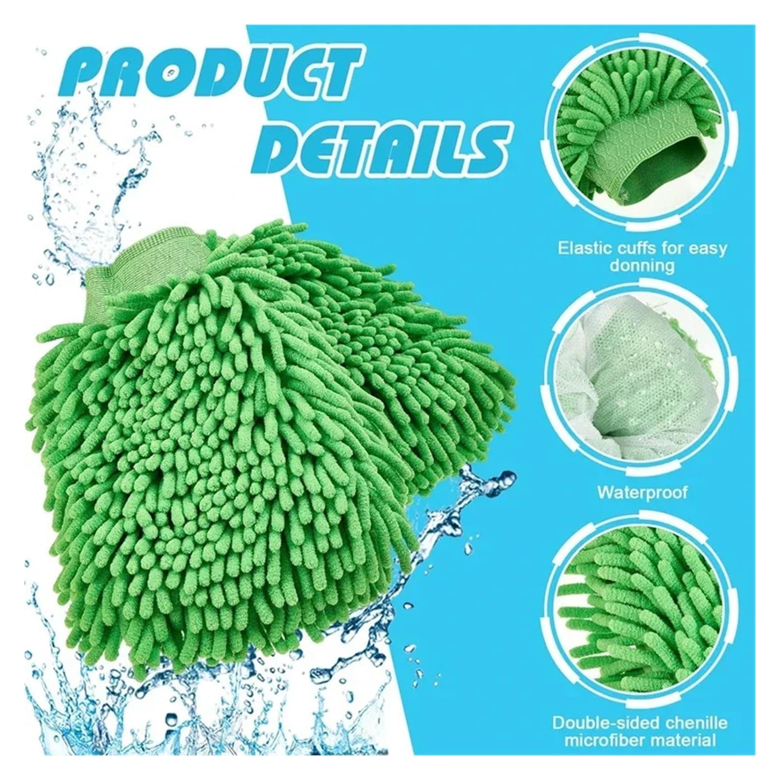 1-20PCS Rękawice do mycia samochodów z mikrofibry Rękawice samochodowe Ultra chłonna gąbka do mycia samochodów Narzędzie do czyszczenia samochodów z mikrofibry Losowe(20PCS random)