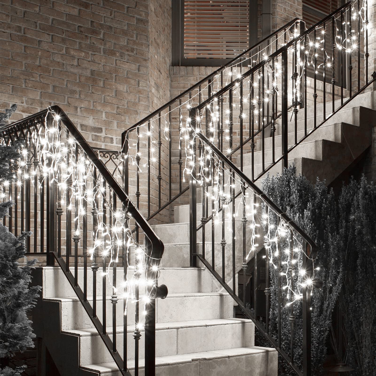 Zorela Luci Natale Esterno Cascata 10M 400 LED Tenda Luminosa Esterno Natale Prolungabile Luci di Natale Cascata di Stalattiti con 8 Modalità Impermeabile per Balcone, Tetto, Giardino