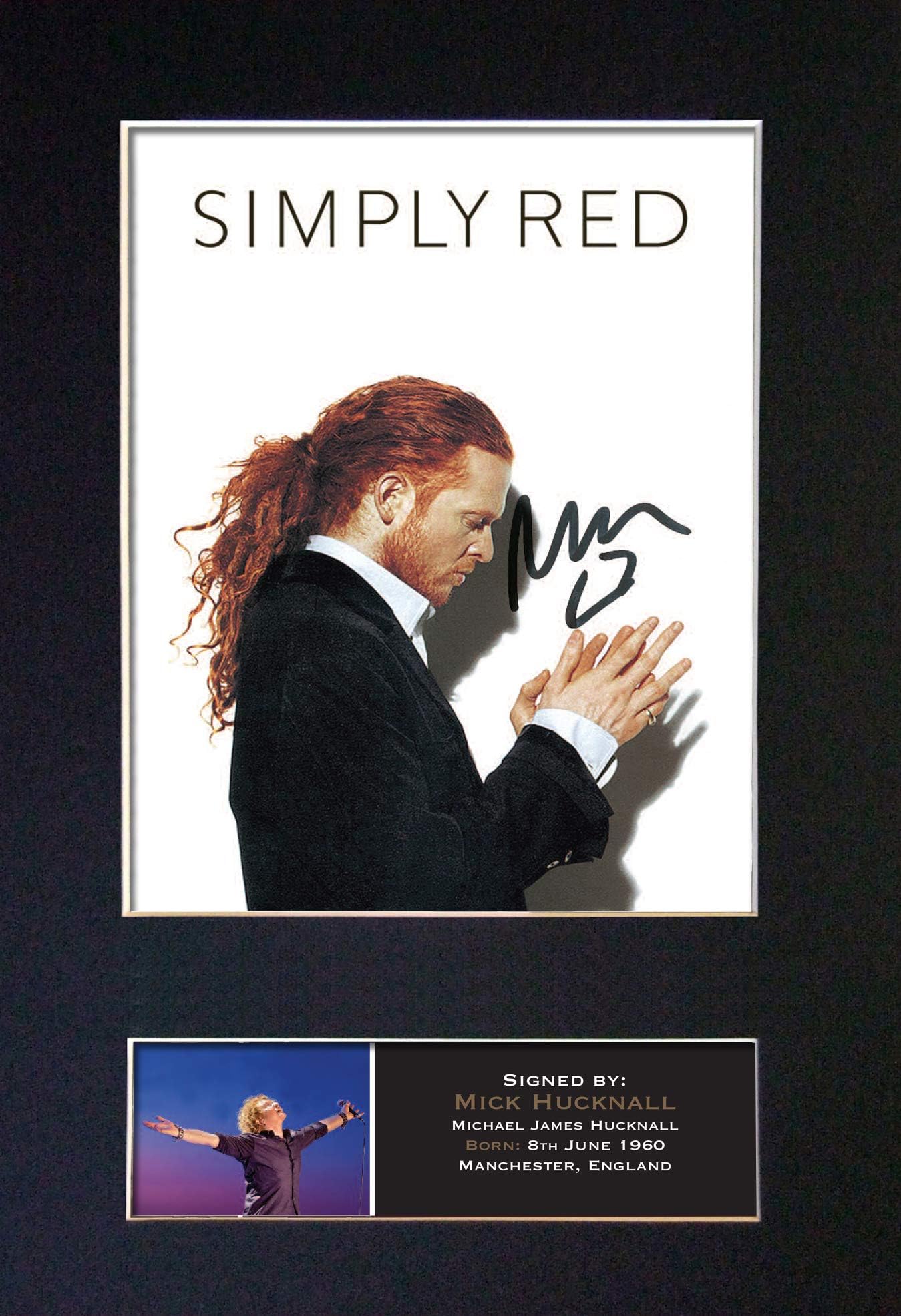 #823 SIMPLY RED Signed Autograph Mounted Photo Reproduction PRINT A4 Rare Perfect Birthday (297 x 210mm) (Not Framed)