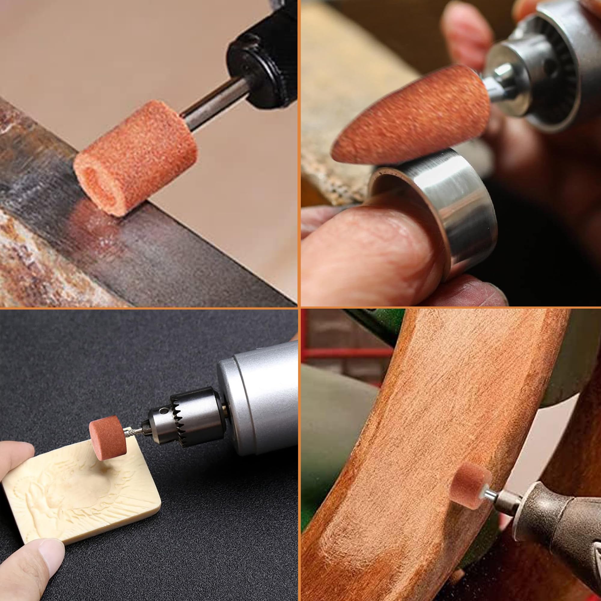 3MM Testa di Mole Montata, Multifunzione Set di Punte Abrasive in Pietra Mola con Gambo da 1/8", Accessori per Mole Set, Professionale Testa di Lucidatura per Smerigliare e Affilare Lucidatura