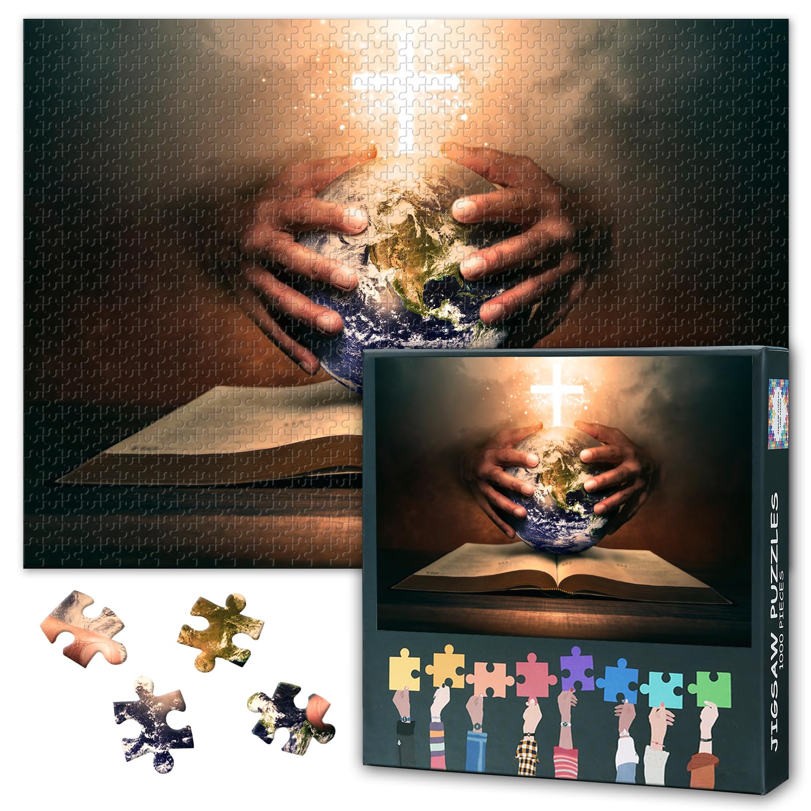 Jigsaw Puzzles for Adults 1000 Holy Bible, Difficult Challenging Puzzles for Adults Jesus Christ Art, Family Educational Game & Unique Living Room Decor Gift (27.5"x19.7")