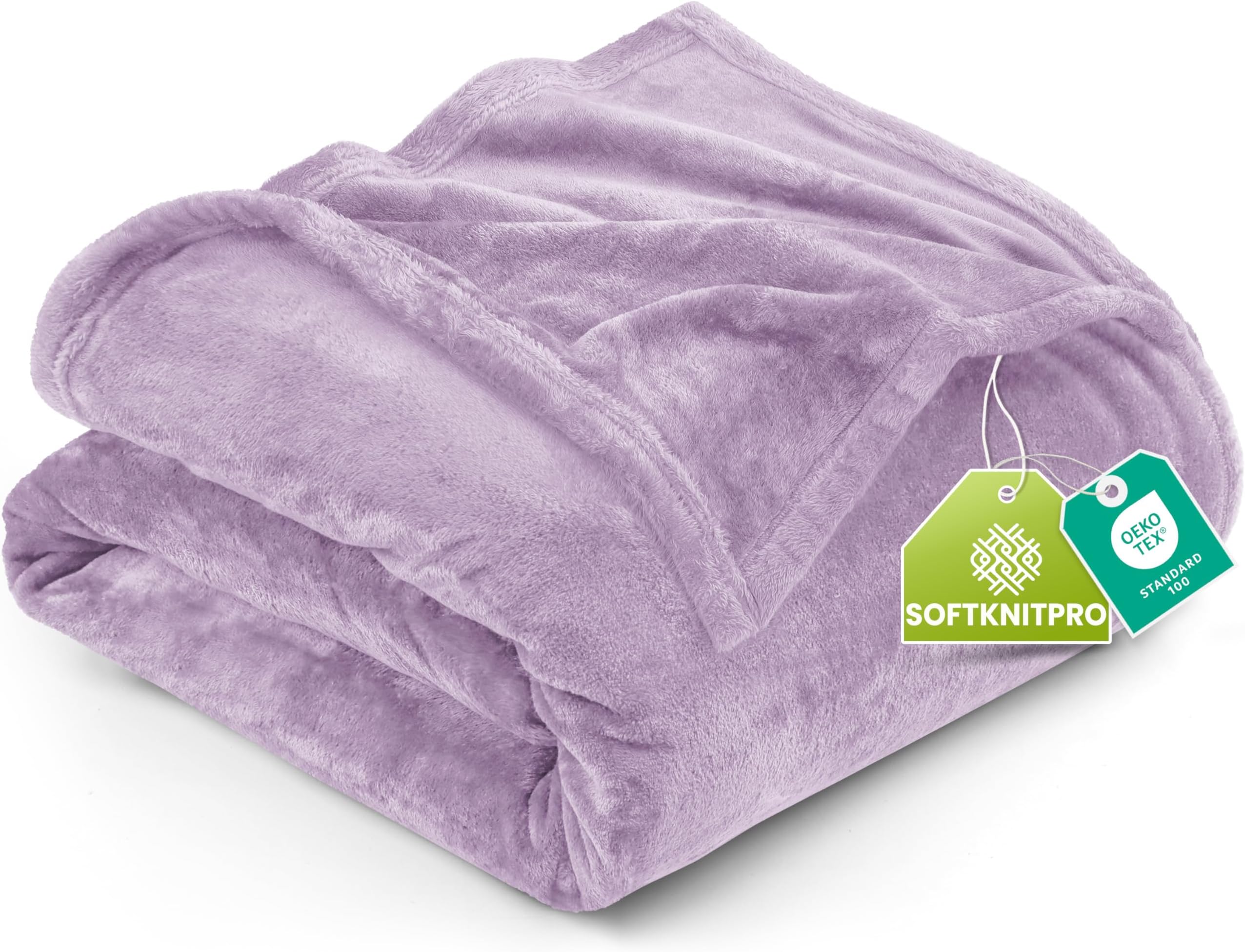 Utopia Bedding Fleece King Blanket, Soft, Cosy 300 GSM Fluffy Blankets For Sofas, Bed, Couches [Lilac, 259x228 cm]