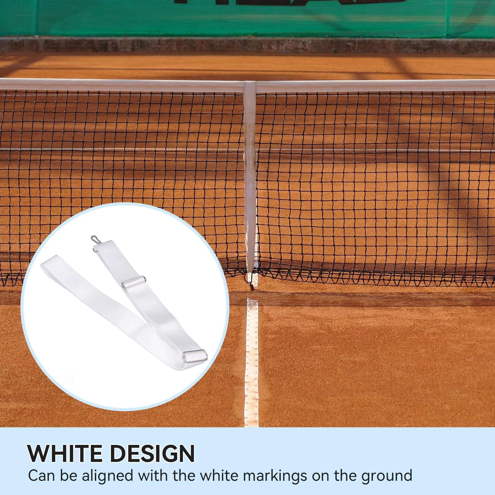 Sangle Centrale Filet De Tennis HERCHR 2.2m X 5cm - Réglable, Boucle Acier, Pour Filet Simple Ou Double