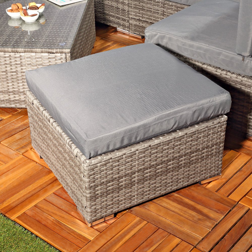 Melko XXL Rotin meublier, Ensemble de Jardin, Poly-rotin, Lounge, Meuble de Jardin, Suite, Gris Sofa