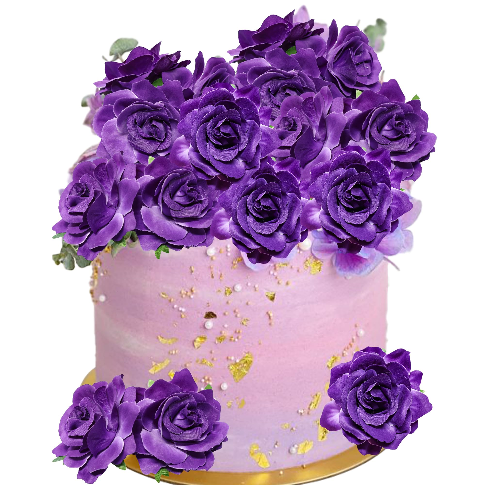 Gyufise Blumen-Kuchenaufsätze – 8 Stück, Künstliche Rosen In Weiß & Rot, Perfekt Für Boho-Partys, Geburtstage & Hochzeiten
