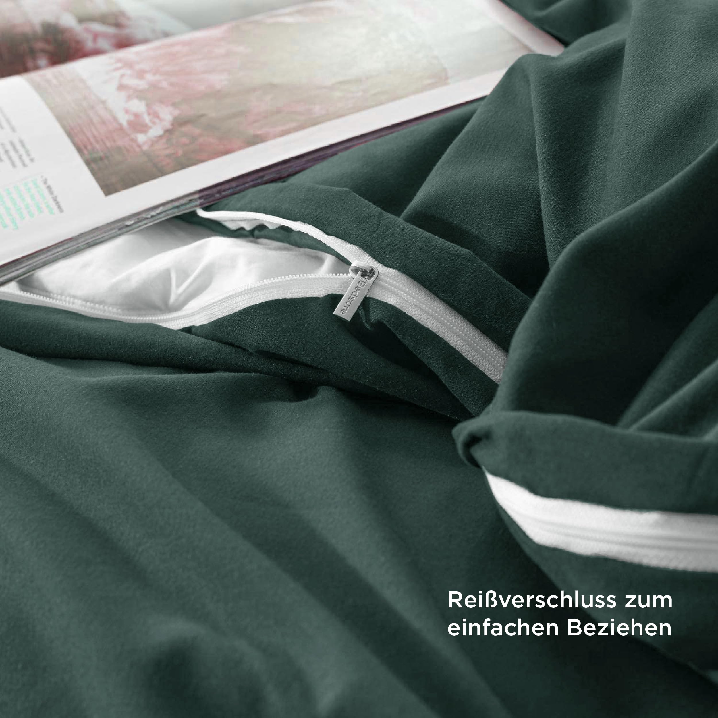 Bedsure Beddengoed, 155 x 220 cm, met kussensloop van 80 x 80 cm, microvezel, voor eenpersoonsbed, met ritssluiting, lichtgroen Bedsure Beddengoed, 155 x 220 cm, met kussensloop van 80 x 80 cm, microvezel, voor eenpersoonsbed, met ritssluiting, lichtgroen