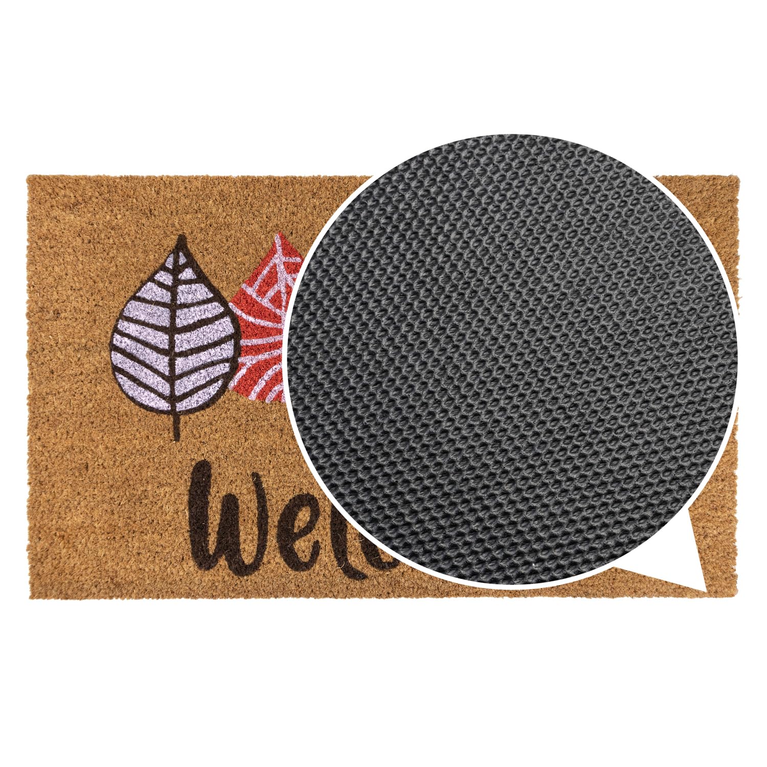 JVL Paillasson en Fibre de Coco avec Envers en PVC 45 x 75 cm