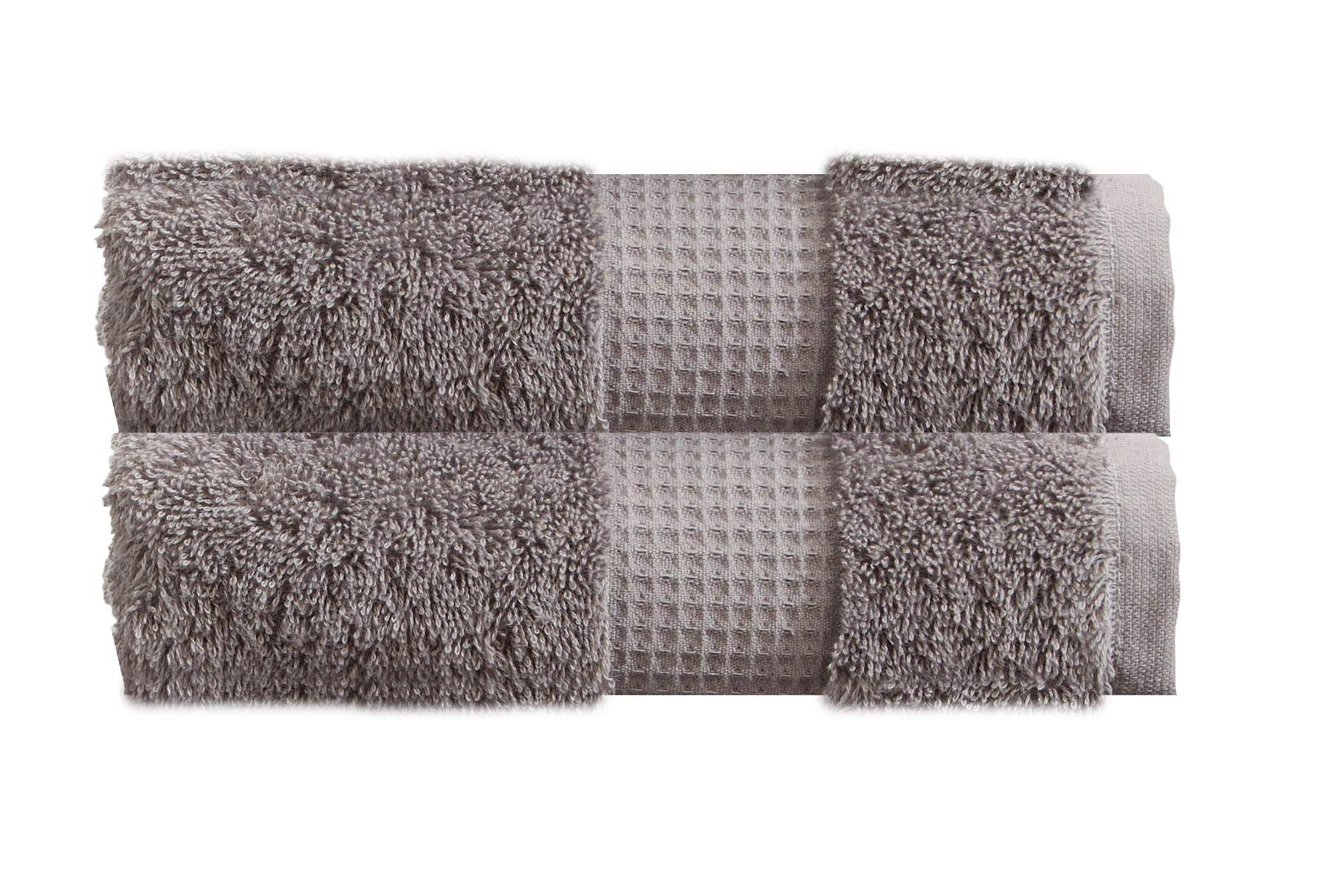 Olivia Rocco Egyptian Cotton Towels Home Bathroom Towel Set Bale Fade Resistant 700gsm Luxe Collection Bales Bath Sets, 2 Hand Towels Silver