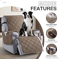 Vista 5 de TAOCOCO Funda para silla reclinable 100% impermeable, fundas antideslizantes para silla reclinable con bolsillo, funda lavable para silla