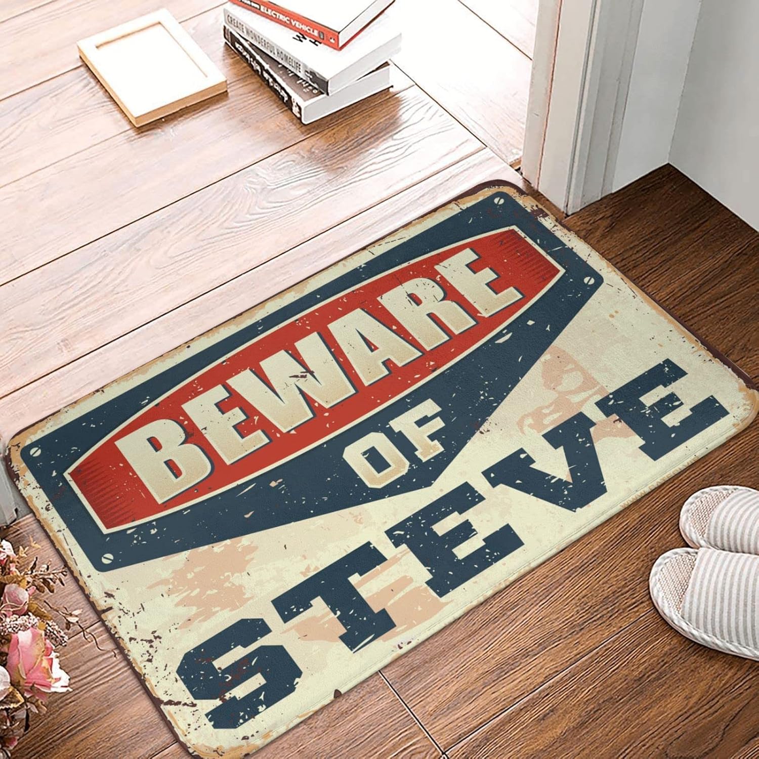 COTECI Patio Mat Beware of Steve Rug Camping Rugs For Outside Your Rv (Size : 65X90CM)