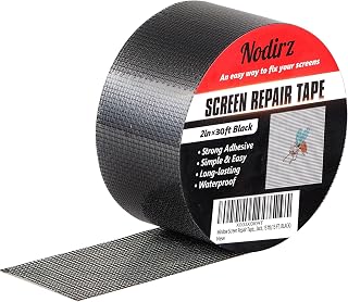 Window Screen Repair Tape, 2 in X 30 FT (360IN) Screen Repair Kit for Windows or Doors, Strong Adhesive Screen Patch Repair Kit Mesh Repair (Black, 30 FT)