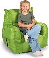 Vista 12 de Big Joe Roma - Puf para niños, sherpa de avena y rosa del desierto, gamuza vegana, 2 pies