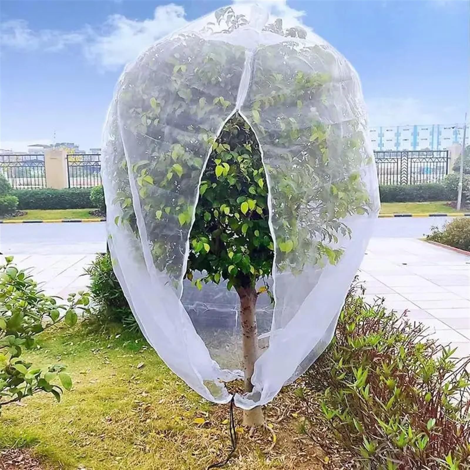 Gartennetz for Pflanzennetz Pflanzennetzbeutel Erdbeernetz for lang anhaltenden Schutz Reißverschluss Baum Netz FüR Baum(2XL)