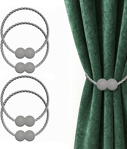 Miniatura 61 de Hion Alzapaños magnéticos para cortina, 2 piezas, abrazaderas de cortina, hebillas, soportes de ganchos para el hogar, al aire libre, dormitorio