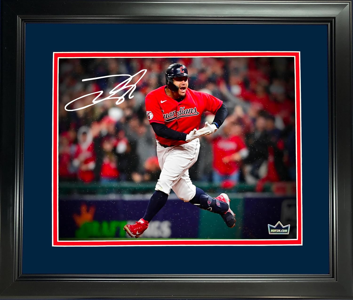 Framed Josh Naylor Rock The Baby Celebration Cleveland Guardians