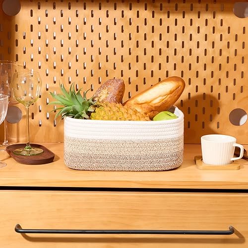 Vista 156 de Cestas de almacenamiento pequeñas para organizar Contenedores organizadores de armario Cesta de juguetes para estante Cestas de cuerda tejida