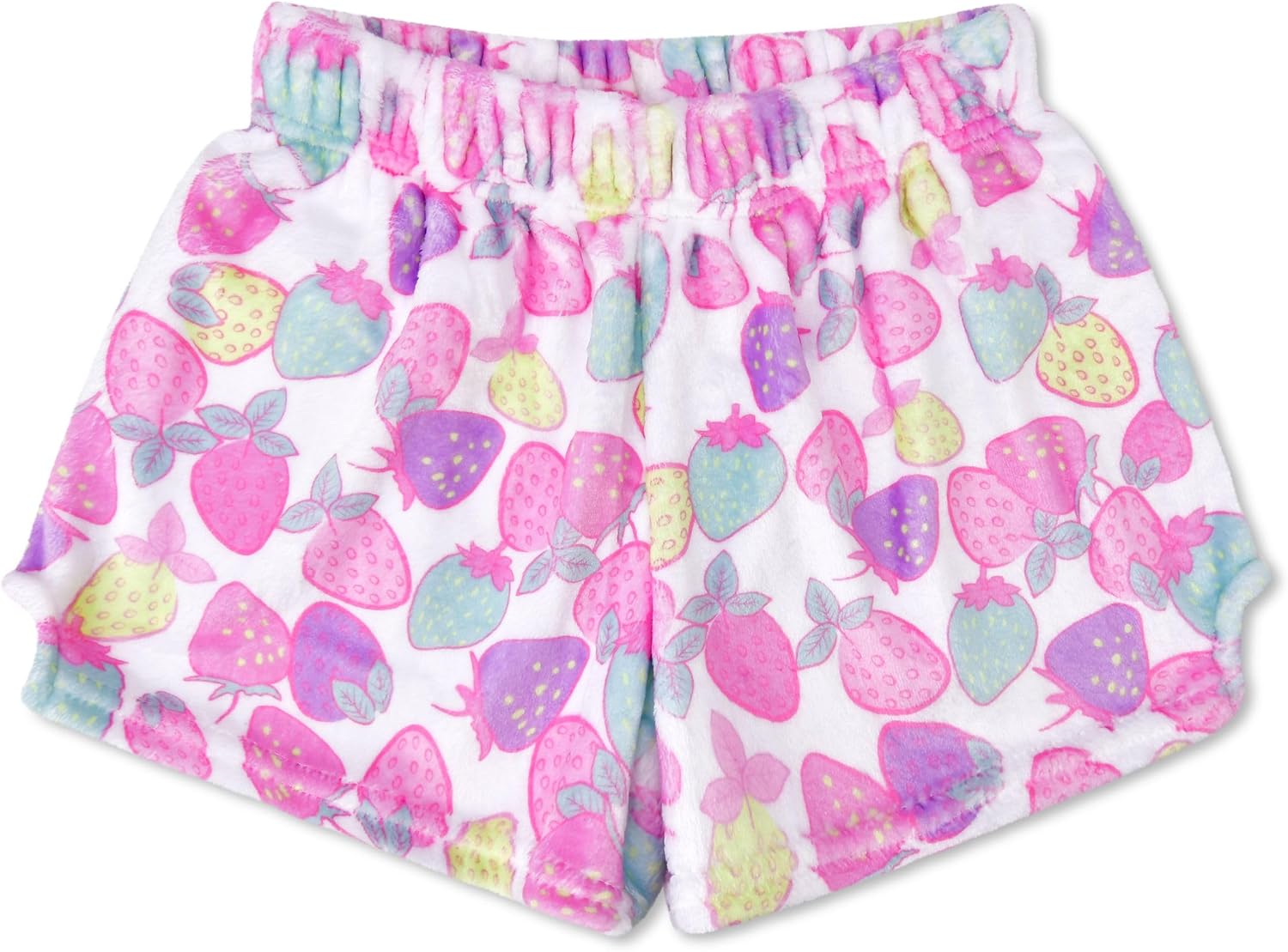 iscream Big Girls Silky Soft Pretty Print Plush Fleece Shorts - Pastel Dreams Collection