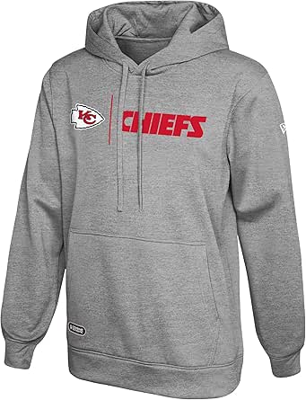 New Era NFL Men's Cool Grey Gametime Pullover Performance Hoodie, Pro Football Sweatshirt