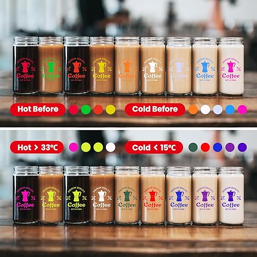 Miniatura 5 de HYPERTAI Vinilo adhesivo permanente que cambia de color para Cricut, paquete de 19 unidades de vinilo permanente que cambia de color fríocaliente, 9