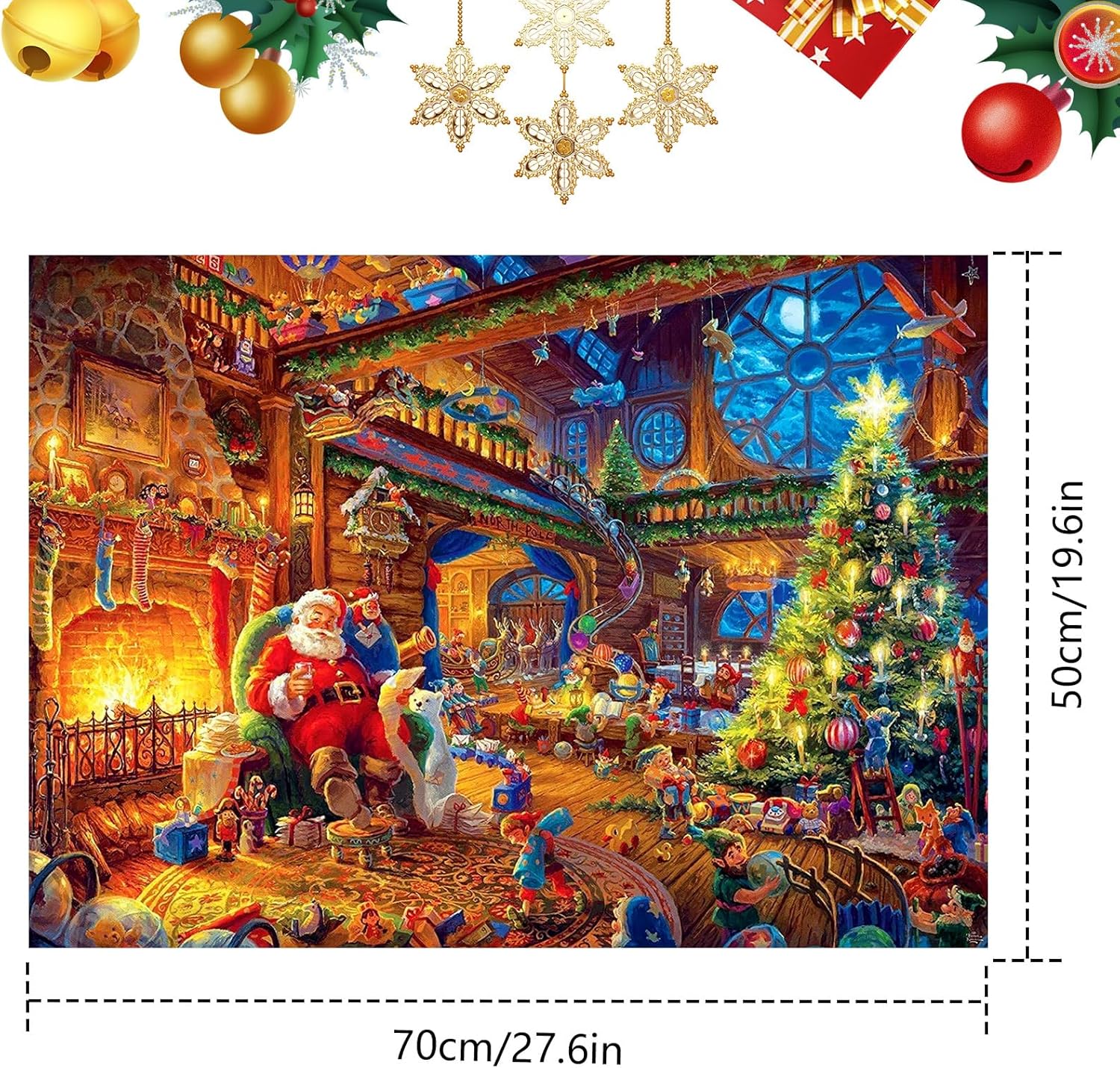 Puzzle de 1008 piezas Papá Noel, puzzle navideño sentado junto al