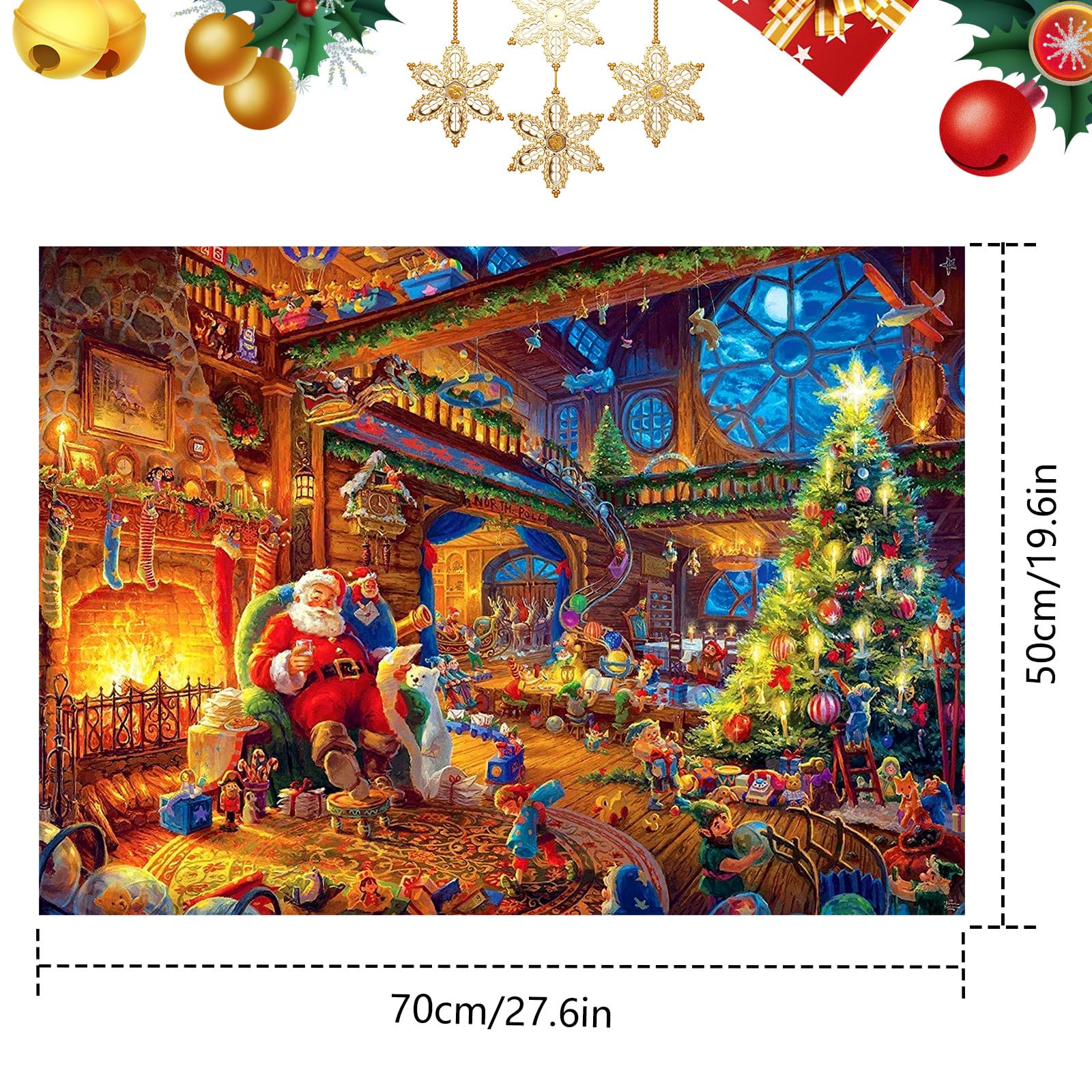 Puzzle 1000 Pezzi Per Adulti – Elfo E Fata Di Natale, Dimensioni 70x50 Cm, Con Poster HD, Decorativo, Idea Regalo