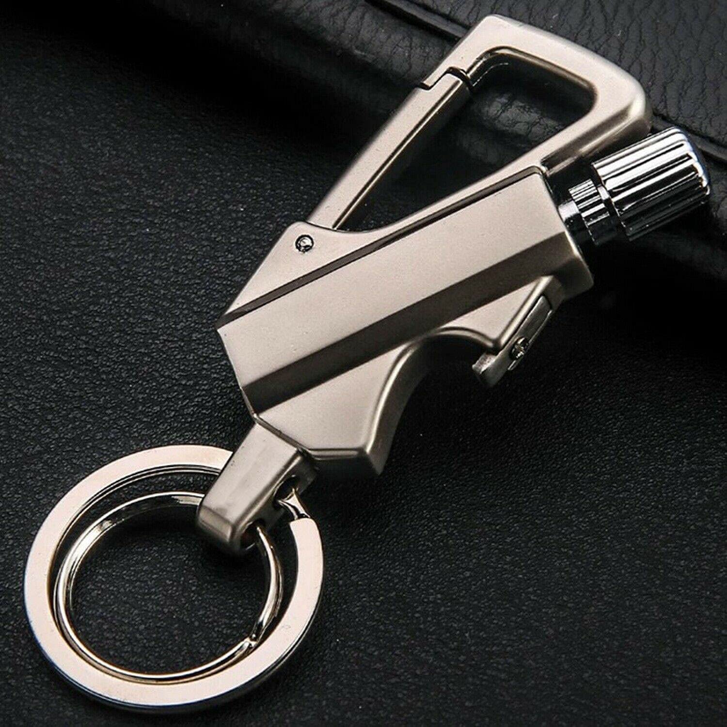 Alloy Steel Flame Permanent Match Lighter Flint Fire Starter Keychain Torch Lighter Smoking Gadgets For Men Pocket Lighter-Multicolor