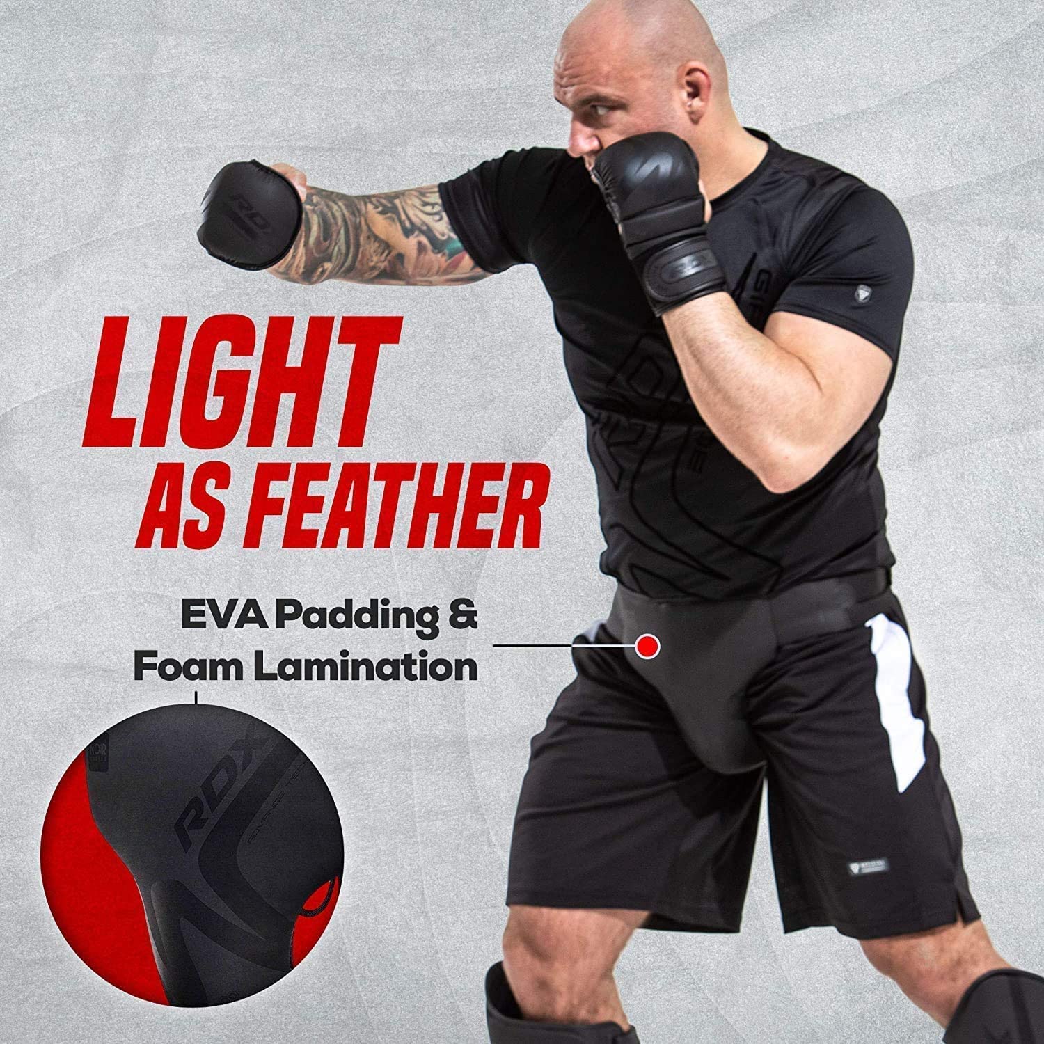 RDX Protezione inguinale per boxe, Muay Thai, Kickboxing e MMA, in pelle Maya Hide, per allenamento di arti marziali, da uomo, per sparring, taekwondo e grappling