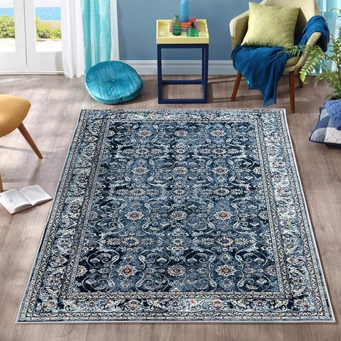 jinchan Area Rug 8x10 Persian Rug Blue Vintage Rug Traditional Mat