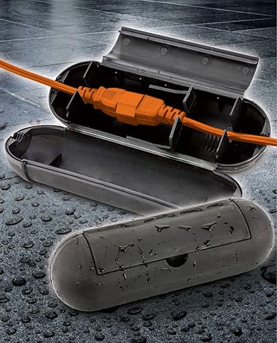 Miniatura 4 de KOVOT Paquete de 4 protectores de seguridad para cables de extensión  Negro  Protege enchufes y cables contra la lluvia y la nieve