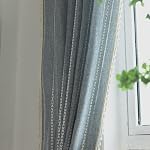 Sutuo Home Denim Blue Boho Curtains 84 Inches Long for Bedroom&Living Room,Bohemian Light Filtering French Country Linen Farmhouse Vintage Chic Tassels Hollow Window Treatment Drape, 1 Panel 52" W