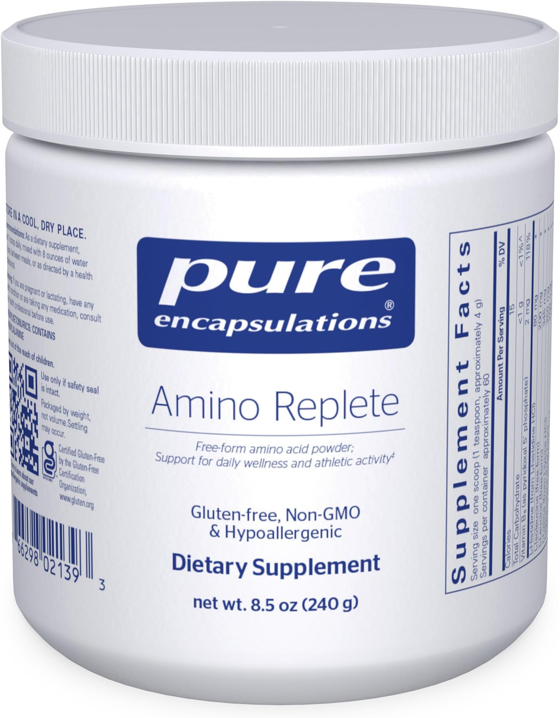 Amino Replete | Hypoallergenic Free-Form Amino Acid Powder Supplement | 8.5 Ounces Powder