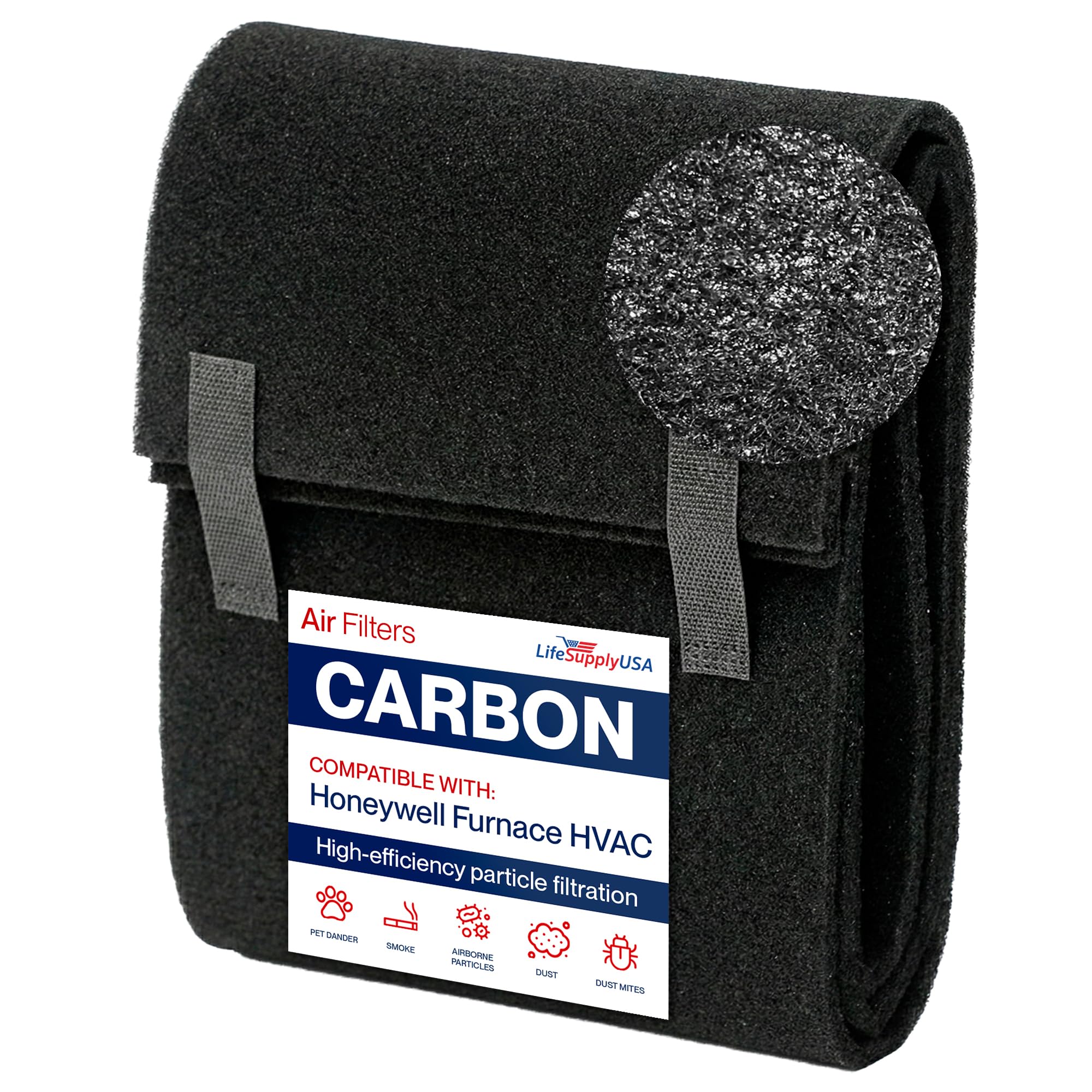 Cut to Fit Activated Carbon Filter Sheet 16x48" - Universal Air Purifier Charcoal Filter Roll for HVAC, AC, Window, Range Hood by LifeSupplyUSA