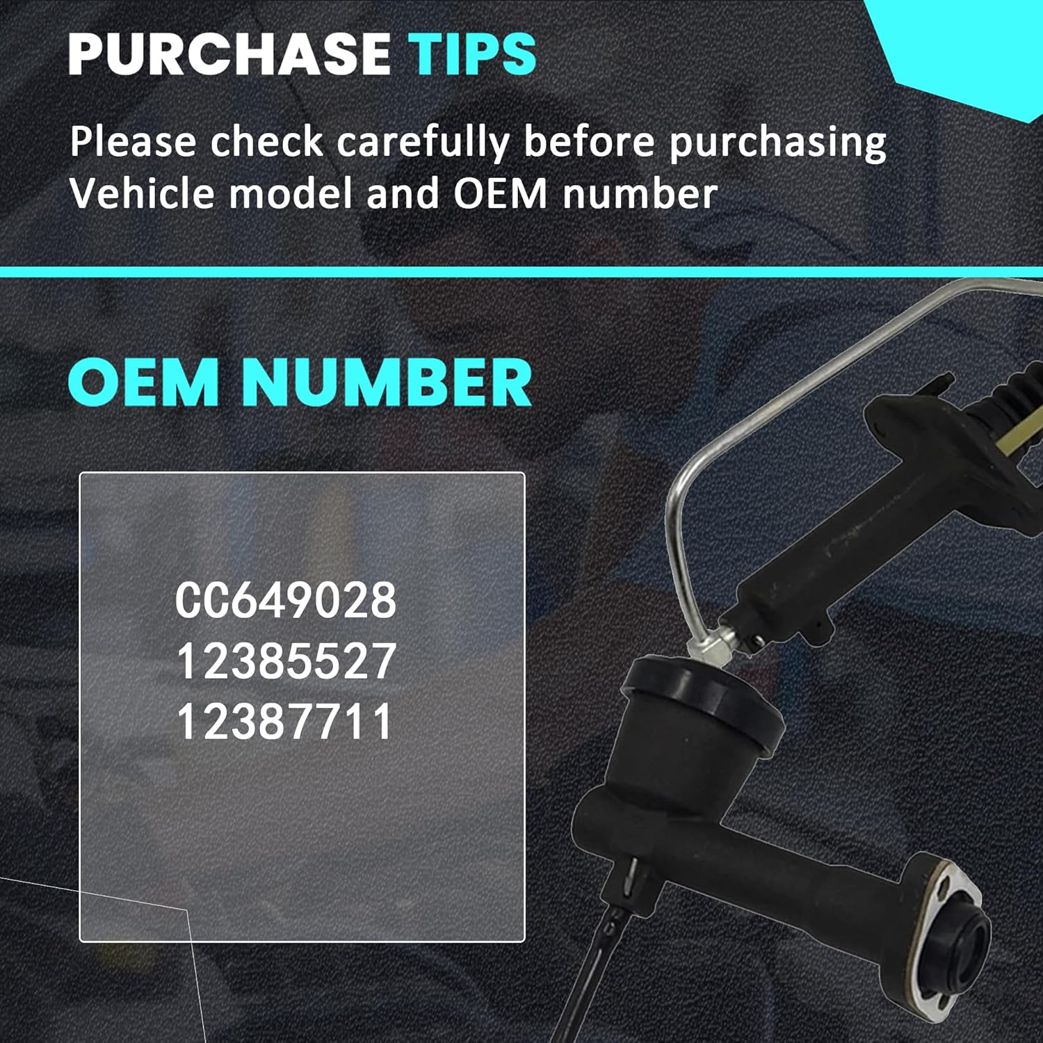 Clutch Master and Slave Cylinder Assembly 12385527 compatible with Chevrolet GMC C1500 C2500 C3500 K1500 K2500 K3500 1992-1995 CC649028