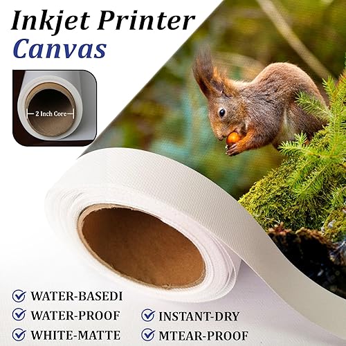 Miniatura 2 de Texas Art Rollo de lona de poliéster de alta calidad, mate, 24 x 60 pies, 10 onzas (10.23 ozm), 70 hojas, ideal para impresoras de inyección de