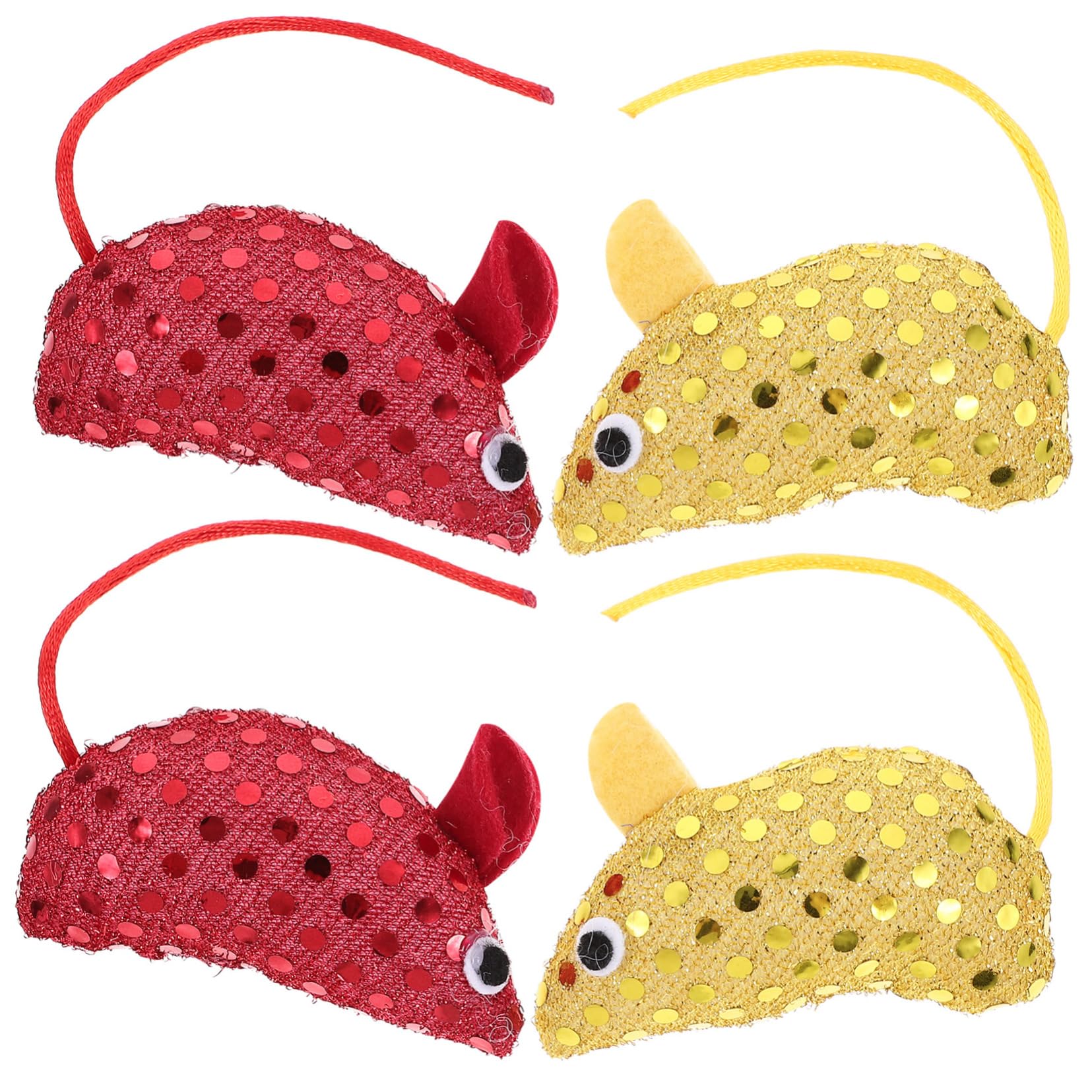 Parliky 4Pcs Cat Mouse Soft Interactive Teething for Indoor Cats Stimulate Hunting Instincts Fun Play for Kittens Each
