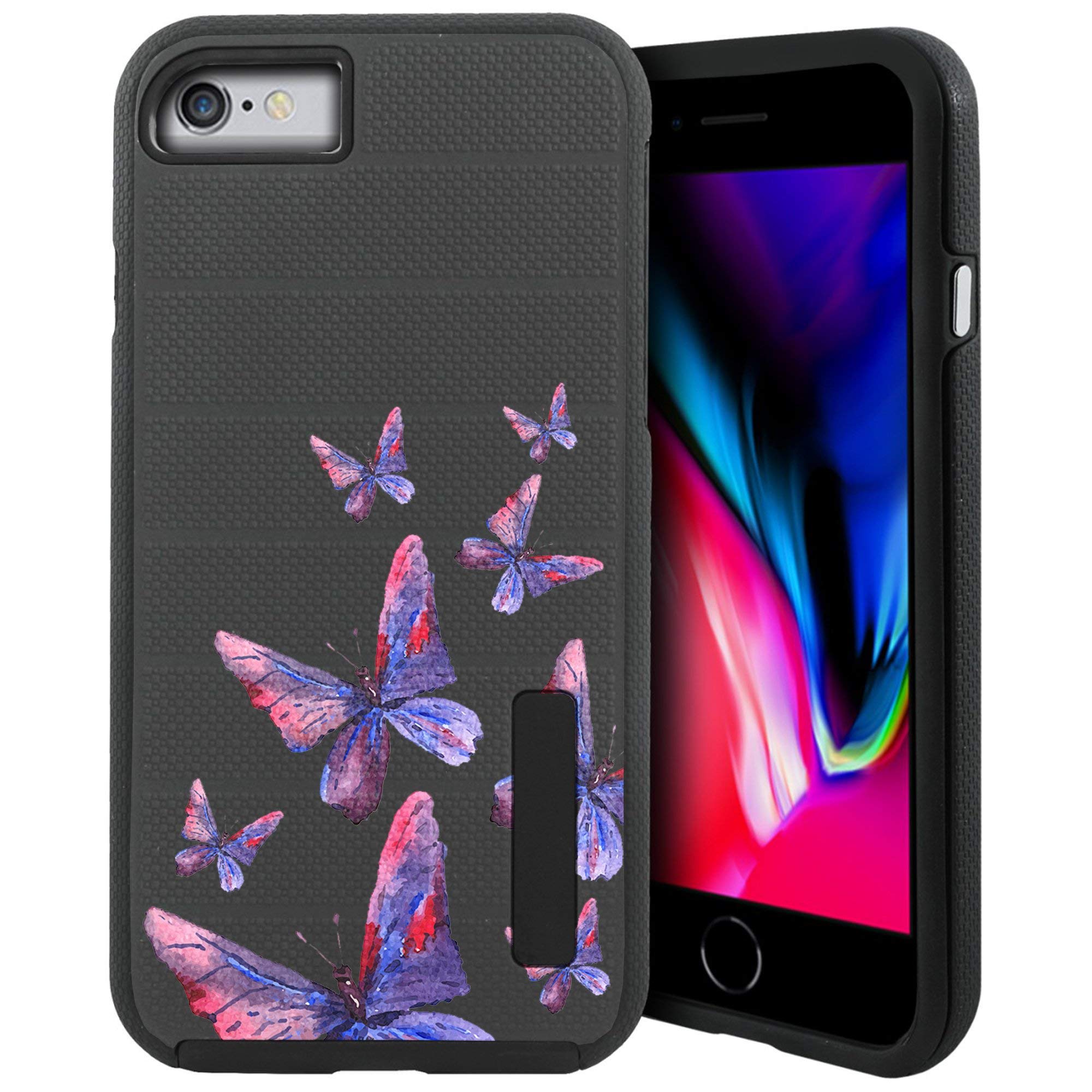 CasesOnDeck Case Compatible with [iPhone 8 Plus | iPhone 7 Plus][Grip Tactical] iPhone 8 Plus Hybrid Case with Rubberized Grip Exterior Inner Flexible