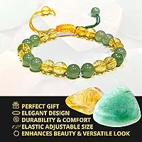 Vista 247 de Adjustable Crystal Bracelet – Gemstone Bead Bracelet with Adjustable Macrame String – Chic Gemstone Bracelet for Men and Women – 8mm Round Healing