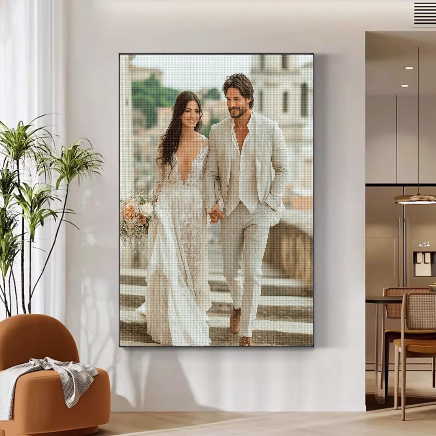 Spersonalizowane zestawy do sztuki diamentowej dla dorosłych, zestaw do malowania diamentami 60 x 140 cm, 5D, pełne wiercenie, mozaika, cekiny, spersonalizowane zdjęcie, unikalne prezenty do dekoracji