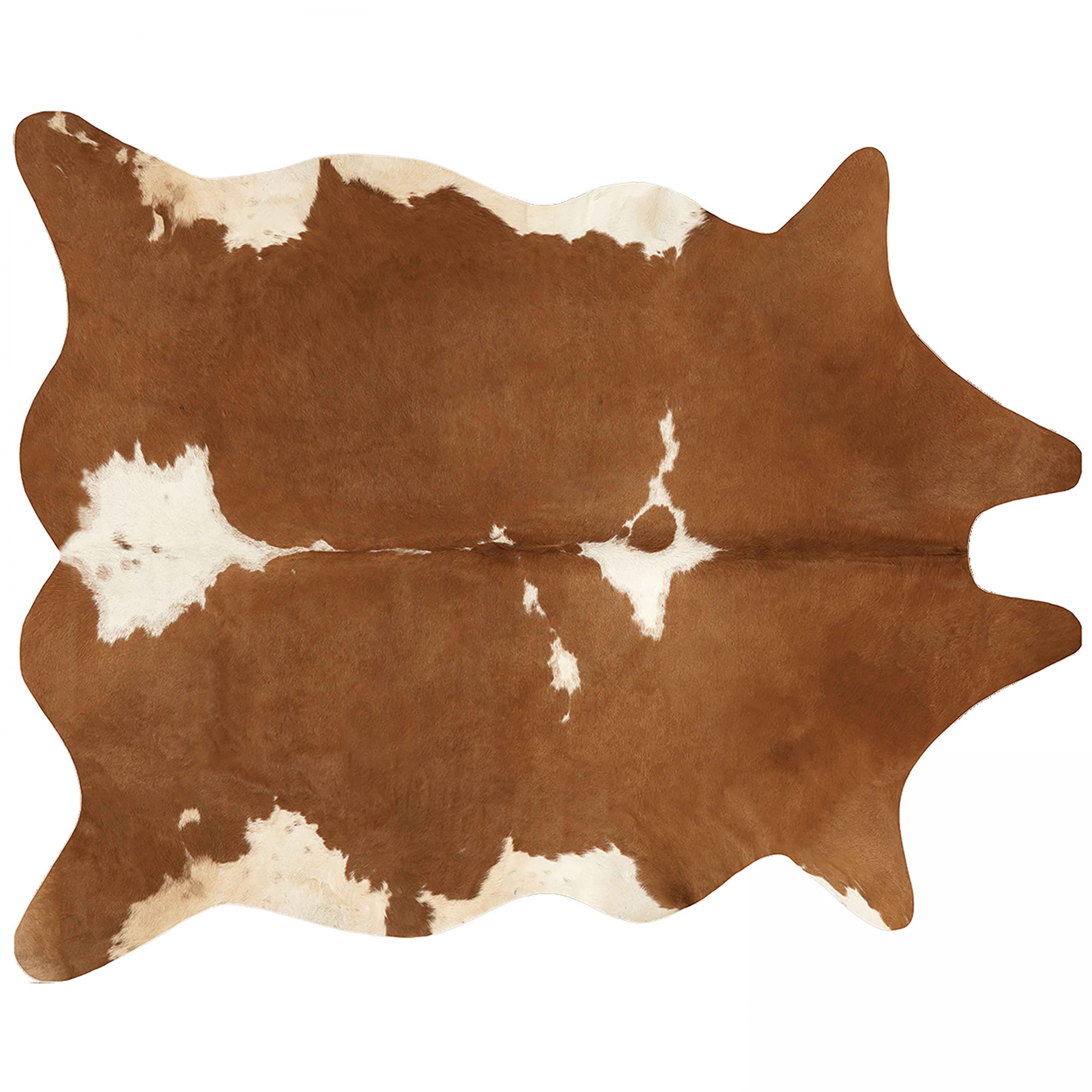 Oviala Tapis Imitation Peau de Vache 155 x 190 cm Marron