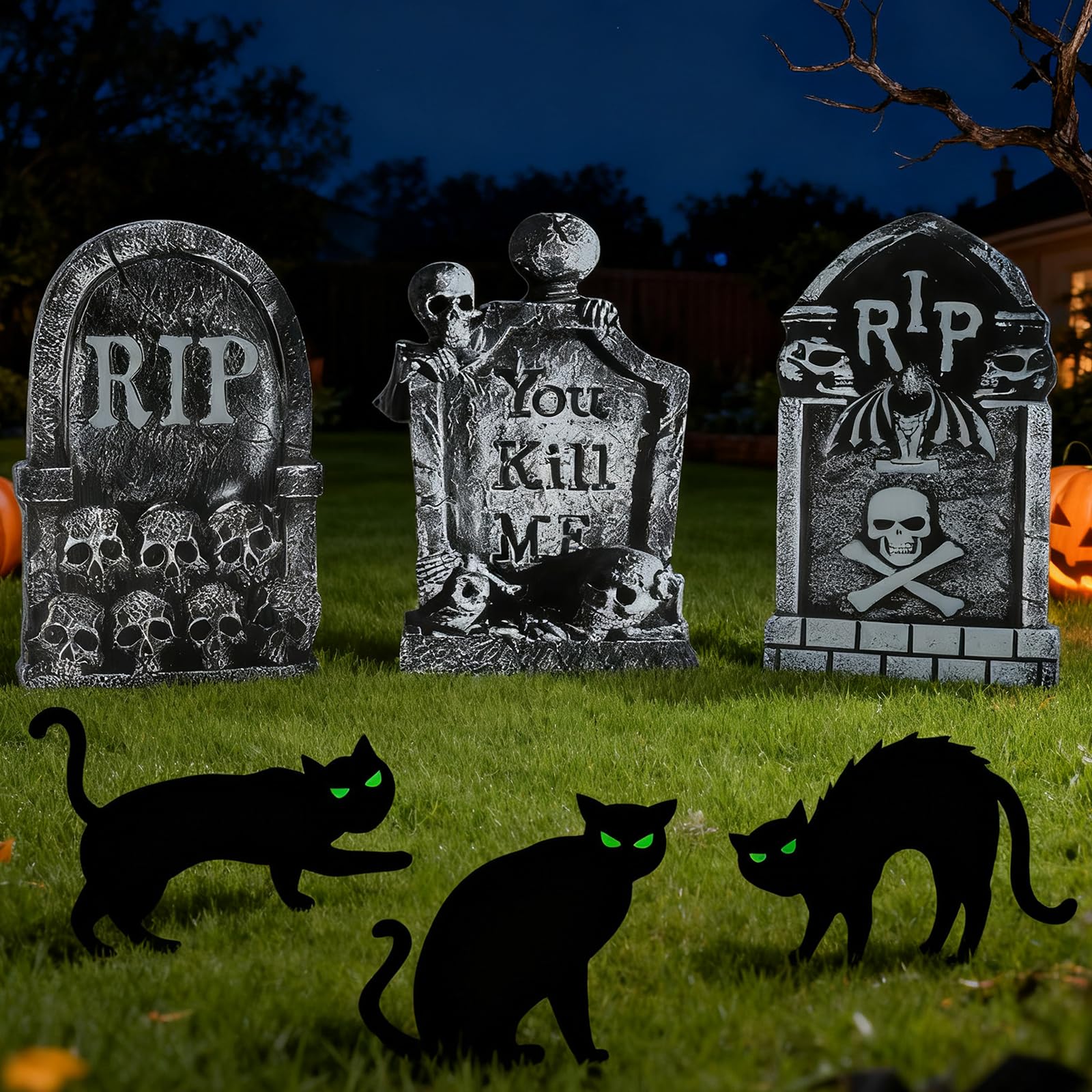 10 Cartelli Spaventosi Per Halloween Da Giardino – Mani Nere Zombie E Lapidi Sagomate Con Pali, Decorazioni Da Esterno