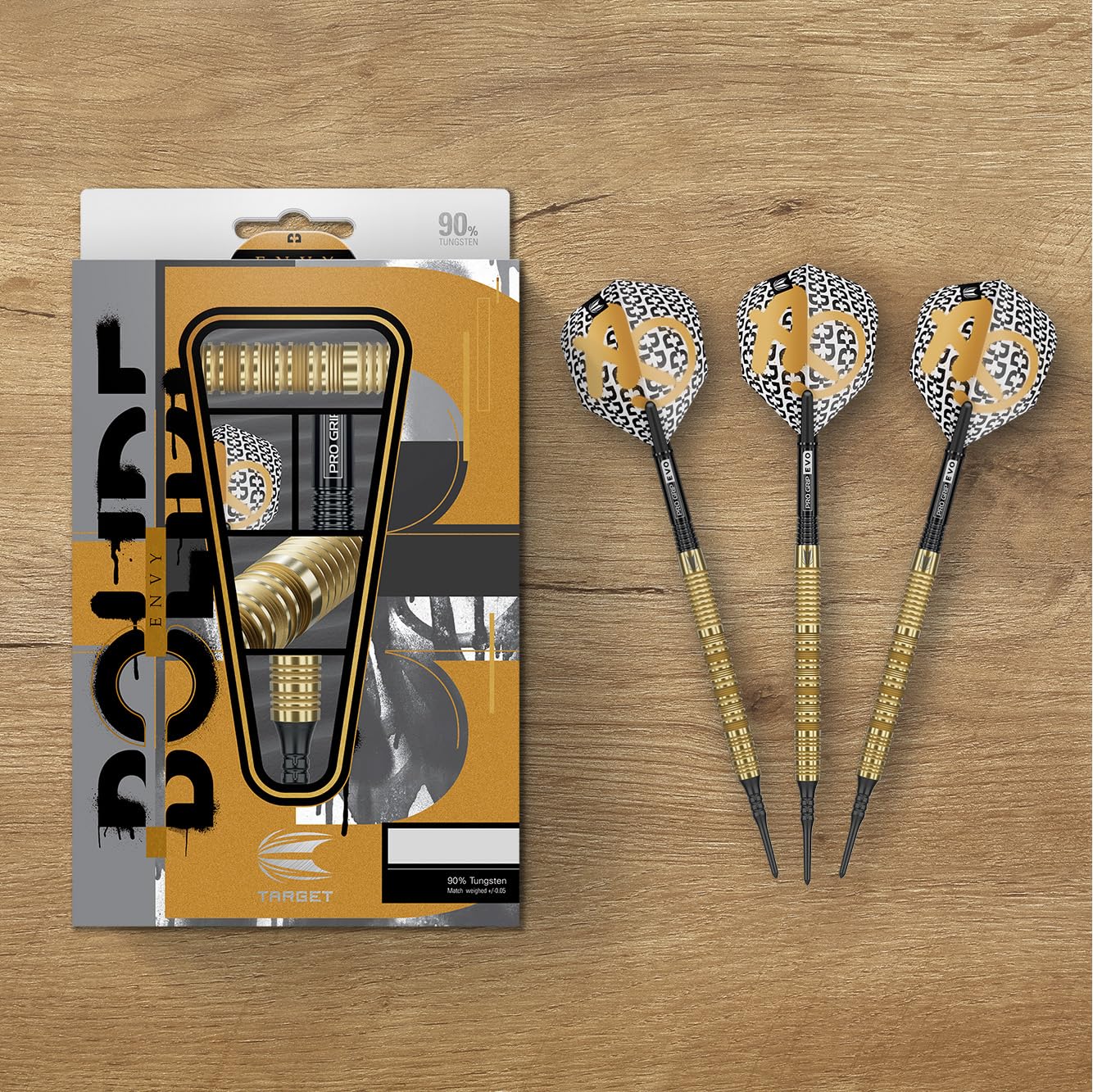 Target Darts Bolide Envy 90% Tungstène Pointe Souple Dart Set (Barrel 10), 18G/21G | N° 6 Vols et Pro Grip Evo Arbres, Électroniques Pixel Conseils Inclus | Professionnels Fléchettes Sets